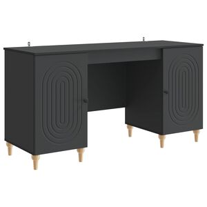 vidaXL Bureau Zwart 142,5 x 50 x 75 cm Bewerkt hout