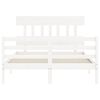 vidaXL Bedframe met hoofdbord massief hout wit