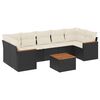 vidaXL 8-delige Loungeset met kussens poly rattan zwart