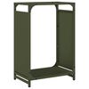 vidaXL Brandhoutrek 44x28x65 cm koudgewalst staal olijfgroen