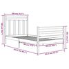 vidaXL Bedframe massief hout wit 100x200 cm