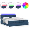 vidaXL Ottoman bed met matrassen en LED's 160x200cm stof blauw