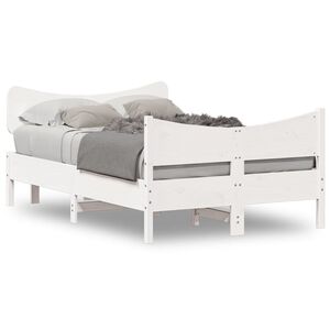 vidaXL Bedframe zonder matras massief grenenhout wit 120x200 cm
