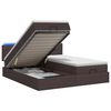 vidaXL Ottoman Bed met Matrassen en LED Donkerbruin 200 x 200 cm Stof