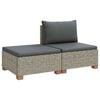vidaXL 2 st Rieten Loungeset met Kussens GENDT Natuurlijk rattan