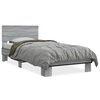 vidaXL Bedframe bewerkt hout en metaal grijs sonoma eiken 75x190 cm