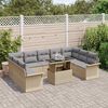 vidaXL Tuin Sofa Set met kussen 10 pcs Beige Poly riet
