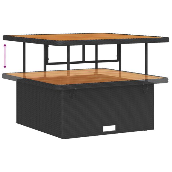 vidaXL Tuinbankenset 8 pcs Zwart poly rattan