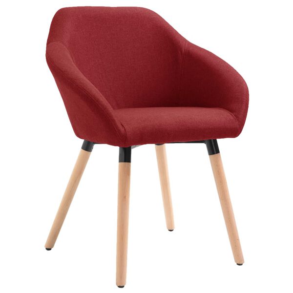 vidaXL Eetkamerstoelen 4 st stof wijnrood