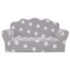 vidaXL Kinderbank 2-zits met sterren zacht pluche lichtgrijs