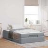 vidaXL Bedframe met matras met matras 2 pcs Lichtgrijs Stof