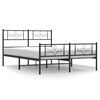 vidaXL Bedframe met hoofd- en voeteneinde metaal zwart 140x200 cm