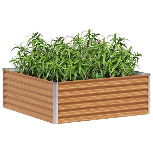 vidaXL Verhoogde plantenbak 98 x 100 x 36 cm Gegalvaniseerd staal