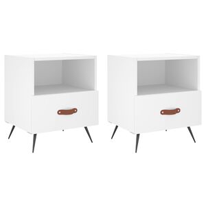 vidaXL Nachtkastjes 2 st 40x35x47,5 cm bewerkt hout wit