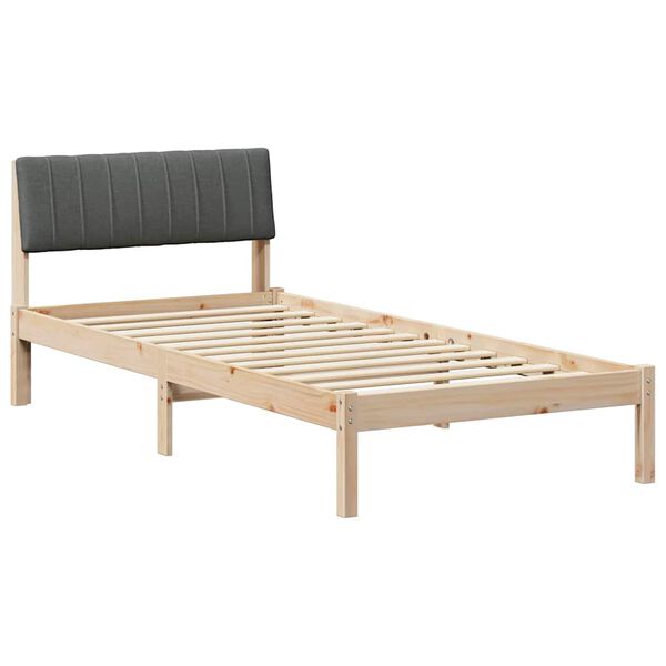 vidaXL Bedframe Bruin en donkergrijs 90 x 200 cm Massief grenenhout