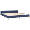 vidaXL Bedframe zonder matras stof blauw 160x200 cm
