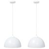 vidaXL Hanglampen 2 st In hoogte verstelbaar E27 30 cm metaal wit