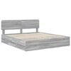 vidaXL Bedframe met lade Grijze Sonoma 200 x 200 cm Geconstrueerd hout