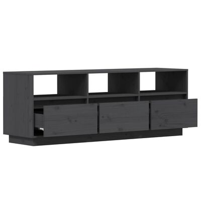 vidaXL Tv-meubel 140x37x50 cm massief grenenhout grijs