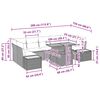 vidaXL Tuin Eetset met kussen met kussen 8 pcs Zwart en Beige