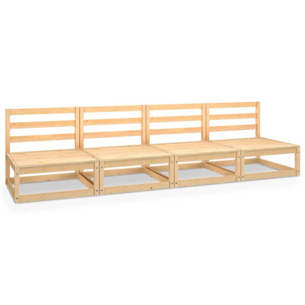 vidaXL Tuinbank 4-zits massief grenenhout