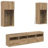 vidaXL TV Wand Eenheden met LED 5 pcs Artisan Eiken Bewerkt hout