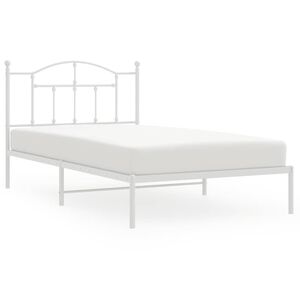 vidaXL Bedframe met hoofdbord metaal wit 100x200 cm