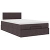vidaXL Ottoman bed met matras en LED's 120x200 cm stof donkerbruin