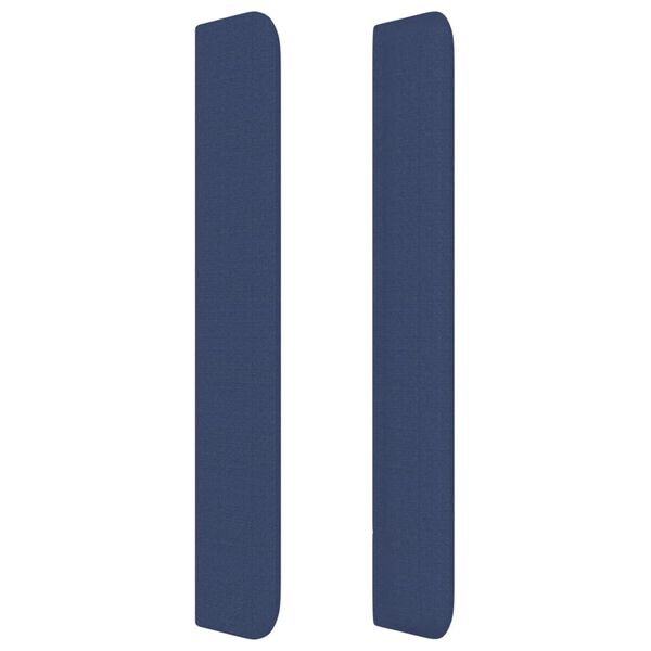 vidaXL Hoofdbord met randen 203x16x118/128 cm stof blauw