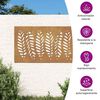 vidaXL Wanddecoratie tuin bladontwerp 105x55 cm cortenstaal