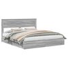 vidaXL Opslag bed met lade Grijs Sonoma 200 x 200 cm Bewerkt hout