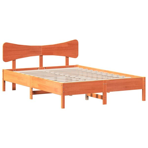 vidaXL Bedframe zonder matras massief grenenhout wasbruin 120x190 cm