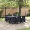 vidaXL Tuin Eetset 7 pcs Antraciet Polt riet