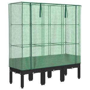 vidaXL Plantenbak verhoogd met kashoes 120x40x140 cm rattanlook