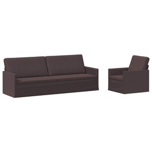 vidaXL Bankstel 2 pcs Donkerbruin Stof