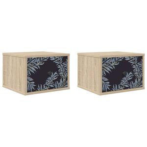 vidaXL Wandkastje DOKKUM 2 st Sonoma Eiken 36 x 33 x 25 cm