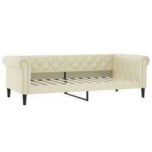 vidaXL Slaapbank 80x200 cm kunstleer cr&egrave;mekleurig
