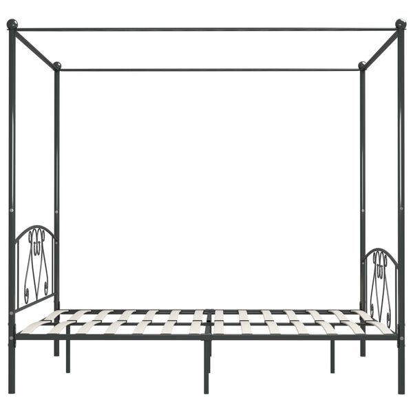 vidaXL Hemelbedframe metaal grijs 180x200 cm