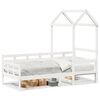 vidaXL Slaapbank met bedhuis 80x200 cm massief grenenhout wit