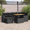 vidaXL 8-delige Loungeset met kussens poly rattan acacia zwart