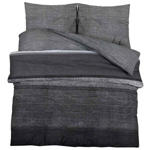 vidaXL Dekbedovertrekset 260x220 cm katoen donkergrijs en zwart