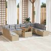 vidaXL Tuin Sofa Set met kussen met kussen 11 pcs Beige en Grijs