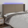 vidaXL Hoofdbord LED 203x16x118/128 cm stof taupe