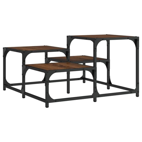 vidaXL Salontafel 68x68x40 cm bewerkt hout bruin eikenkleur