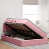vidaXL Opbergbed met LED met matras Roze 120 x 200 cm Fluweel