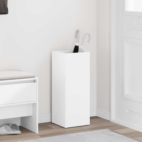 vidaXL Paraplu Standaard met opslag Wit 25 x 24,5 x 64 cm Bewerkt hout