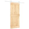vidaXL Schuifdeur Natuurlijk en Wit 85 x 210 cm Massief Grenenhout