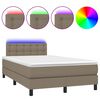 vidaXL Boxspring met matras en LED stof taupe 120x200 cm