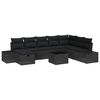 vidaXL Tuin Sofa Set 9 st Zwart poly rattan