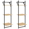 vidaXL Wandschappen 3-laags met stangen 2 st 30x25x100 cm sonoma eiken